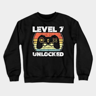 Level 7 Video 7th Birthday Crewneck Sweatshirt